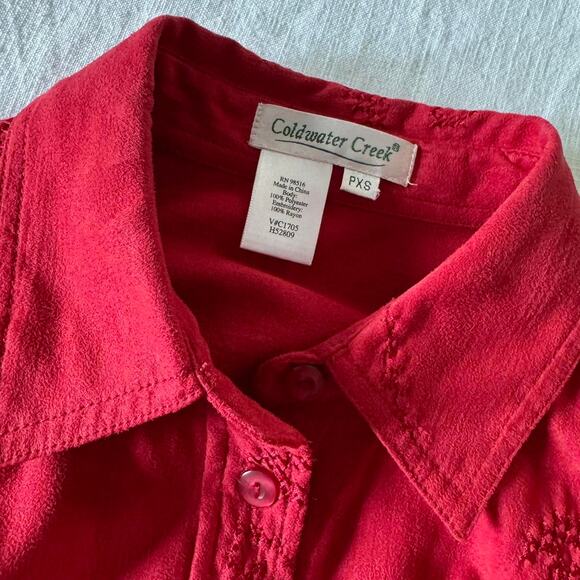 Coldwater Creek Western Red Button Down  - PXS - Picture 5 of 8